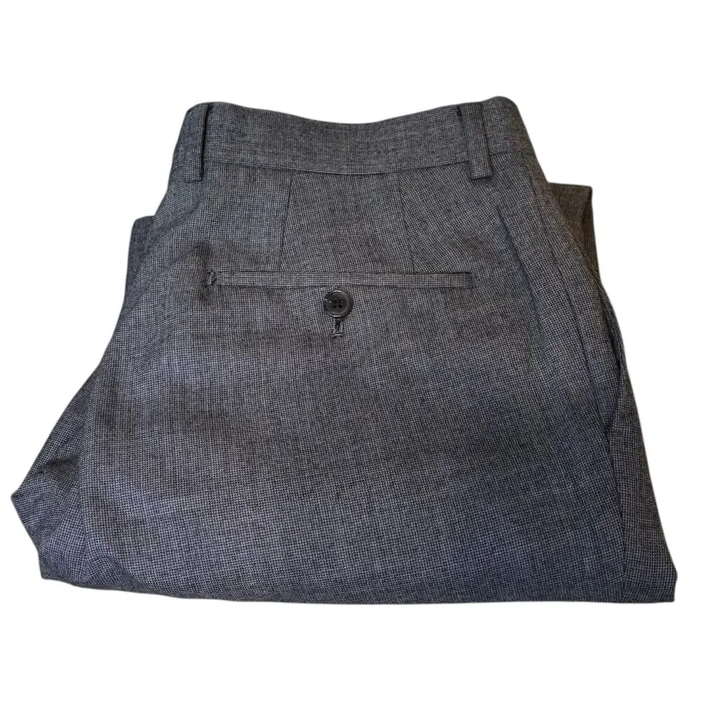 Broletto Flat Front Dress Pants Grey Wool Blend Size 34Wx32L